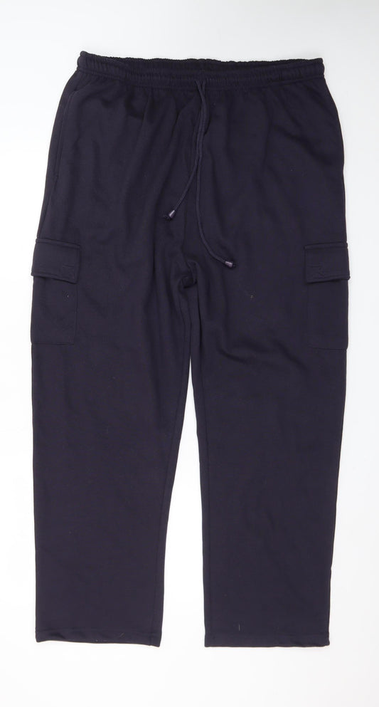 Pegasus Mens Black XL Cargo Fleece Trousers with Pockets
