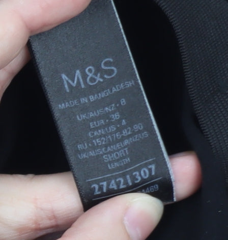 Marks and Spencer Women Black Size 8 Ankle Length Leggings