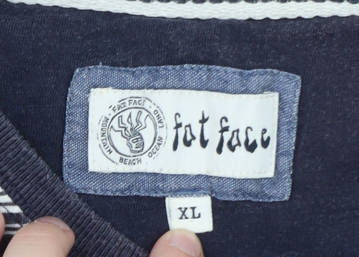 Fat Face Men's Navy Striped Cotton T-Shirt XL Classic Fit