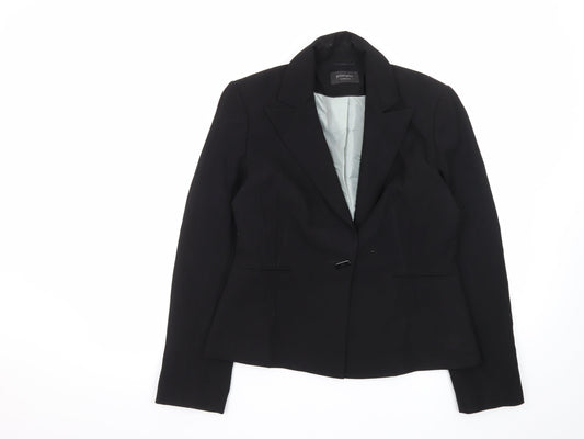 Additional front view of Principles Women Black, size 12, Classic Single-Breasted Blazer