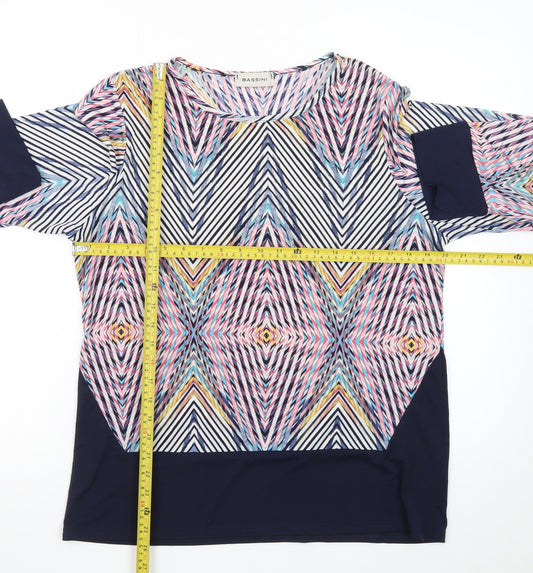 Bassini Women’s Multicoloured Geometric Tunic Top Size 18 3/4 Sleeve