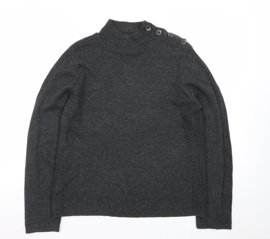 Principles Women’s Grey Wool Blend Mock Neck Jumper Size 16