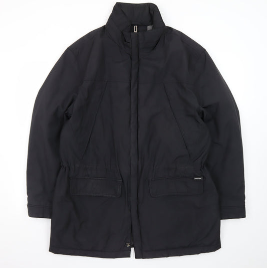 Marks and Spencer Mens Black M Waterproof Mid-Length Rain Coat
