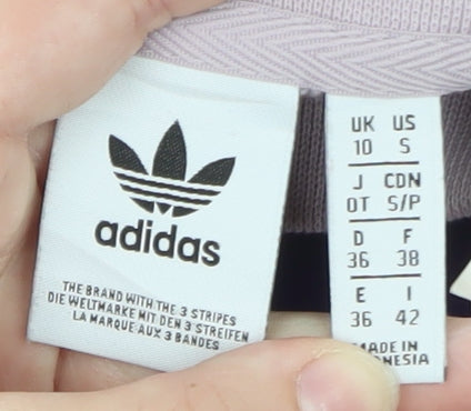 Adidas Womens Lilac Sweatshirt Size 10 Purple Trefoil Logo Pullover
