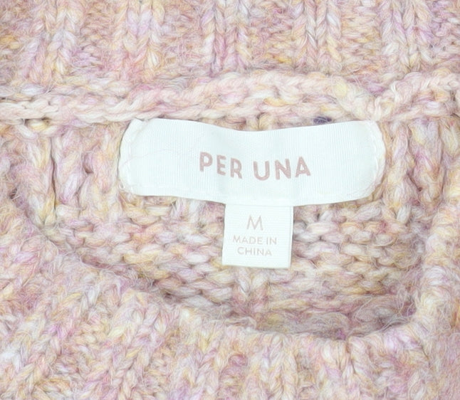 Marks and Spencer Per Una Women Pink Cable-Knit Jumper M
