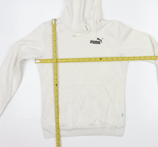Puma Womens Beige Pullover Hoodie XXS Cotton Blend