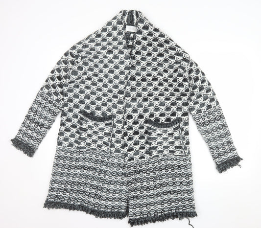 Savida Women Grey Chunky-Knit Long Cardigan Size S