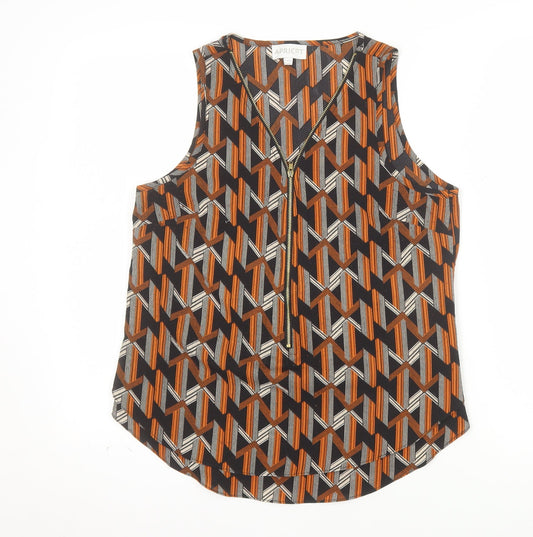 Apricot Women’s Multicoloured Geometric Sleeveless Zip Blouse UK10