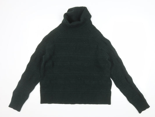 Great Plains Women's Black Roll Neck Chunky Knit Jumper L