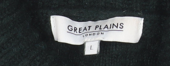 Great Plains Women's Black Roll Neck Chunky Knit Jumper L