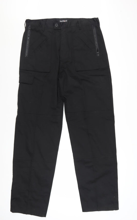 Warrior Men's Black 36R Cargo Workwear Trousers Polyester Cotton Blend