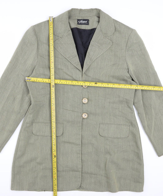 Aygun of London Women's Beige Classic Blazer M Mid-Length Jacket
