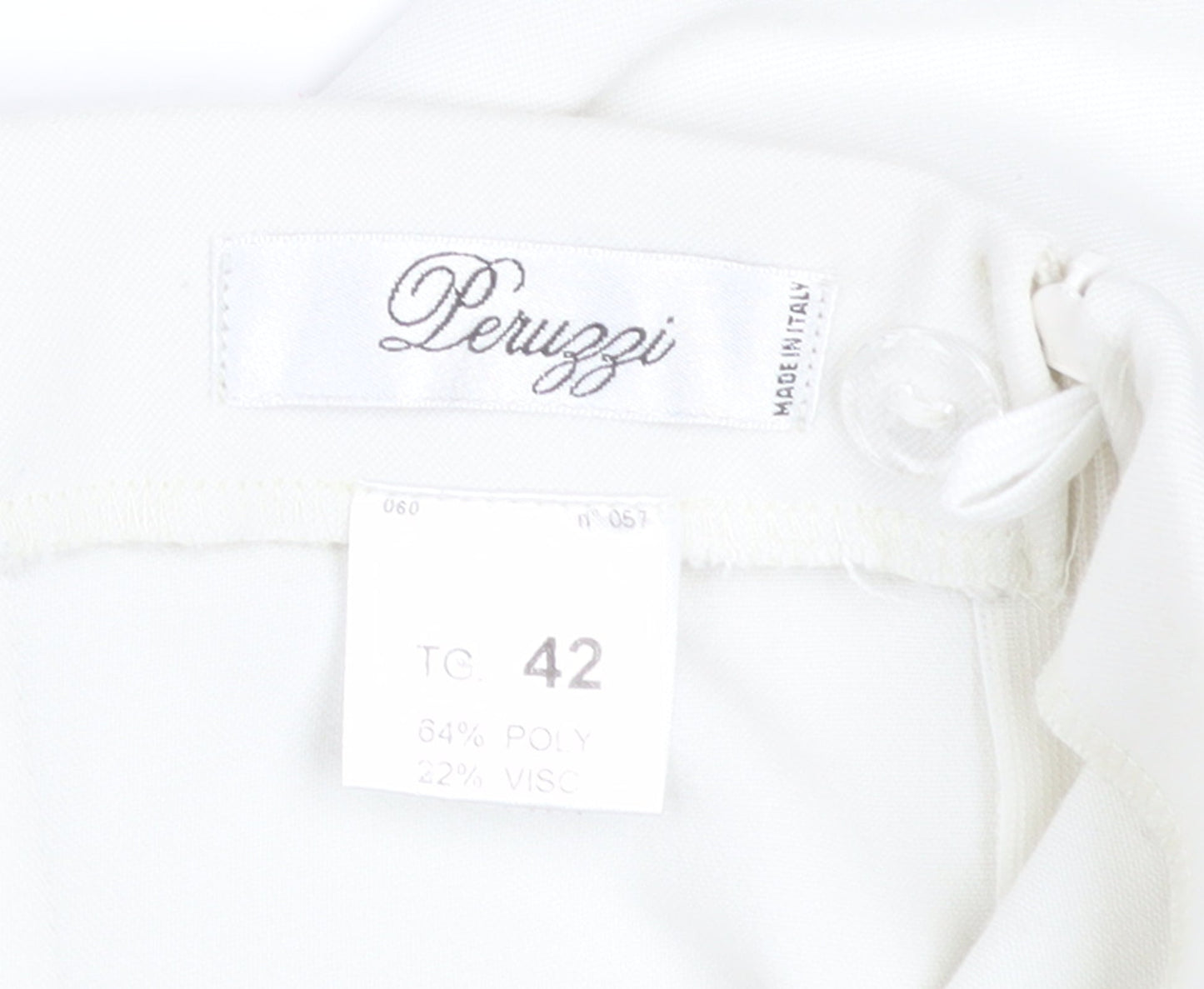 Peruzzi Womens White Straight Leg Trousers Size 14