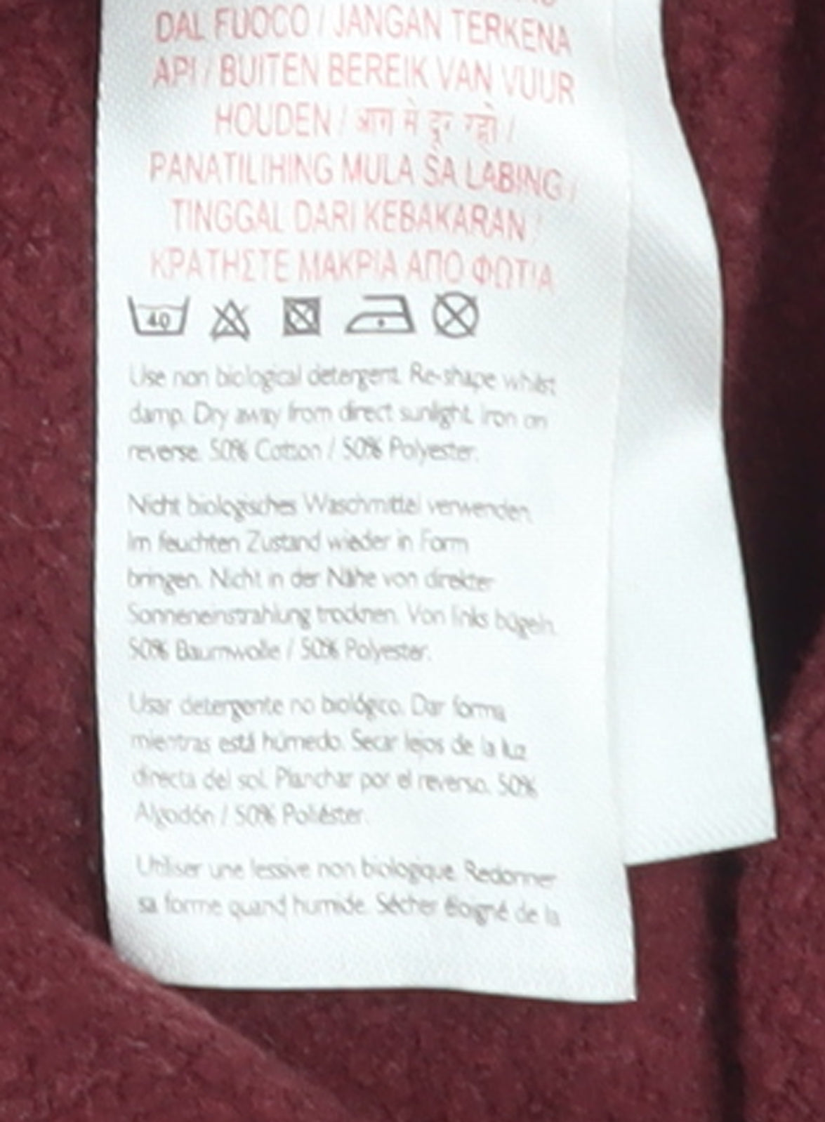 Jack Wills Womens Burgundy Crew Neck Sweatshirt Size UK 8 Cotton Blend