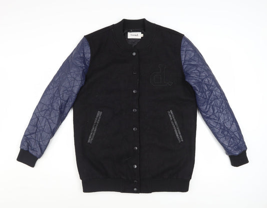 Diamond Supply Co. Men's Black Varsity Jacket Size S Quilted Sleeves