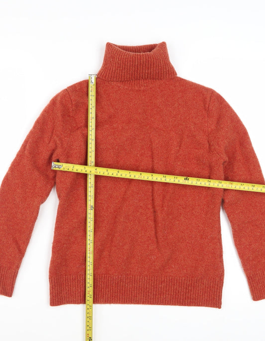 Munrospun Womens Red Lambswool Roll Neck Jumper M