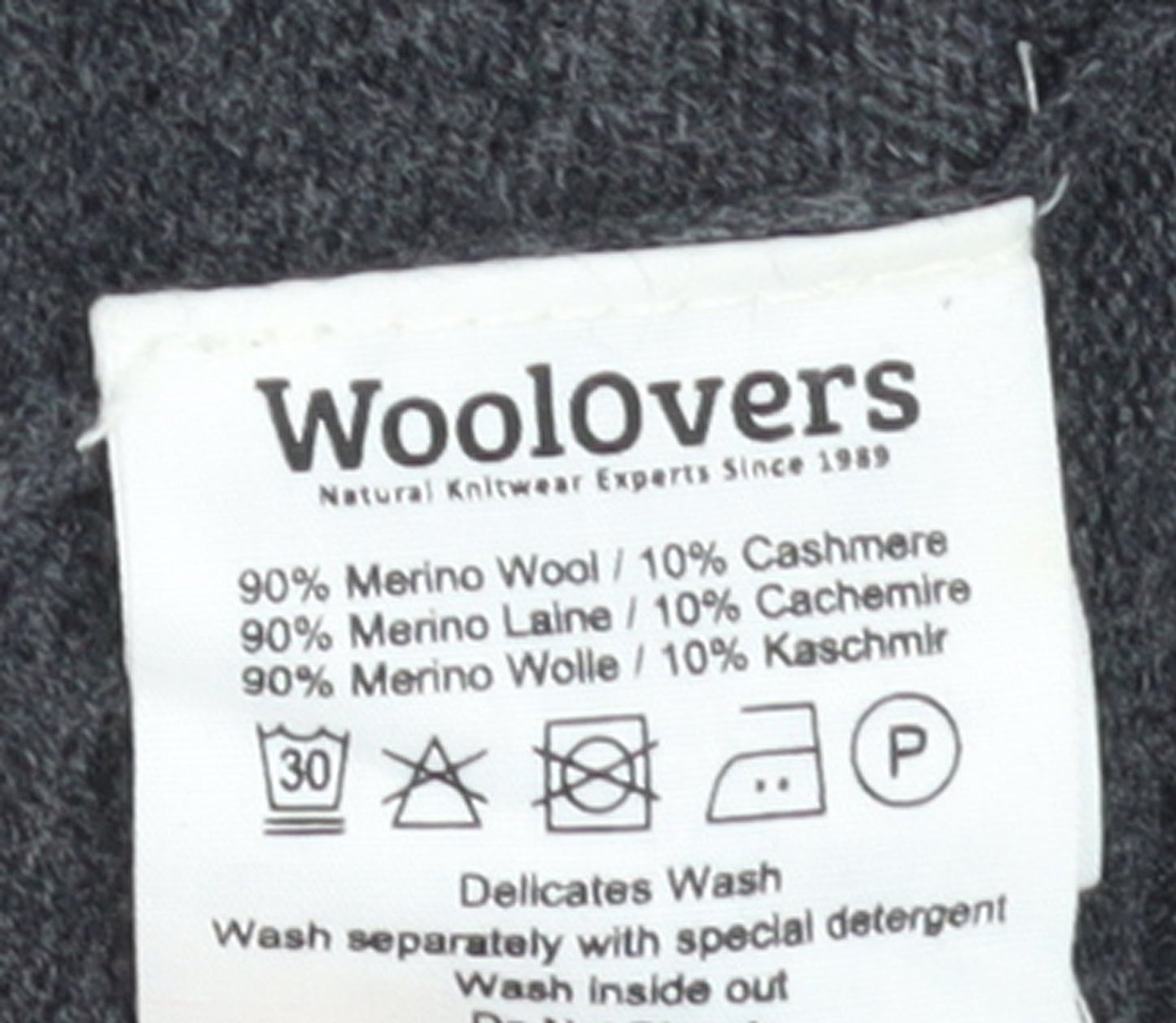 WoolOvers Women Grey Wool Cashmere Jogger Trousers Small
