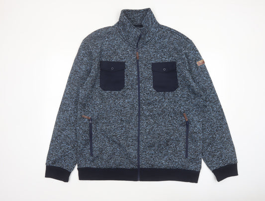Atlas For Men Blue Fleece Full Zip Jacket Mens L Outdoor Casual