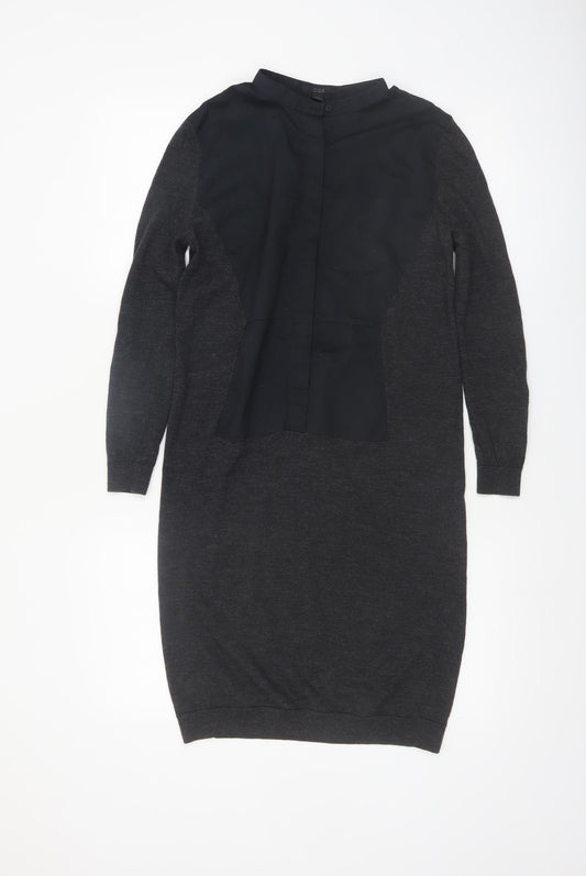 Additional front view of COS Women’s Black XS Wool Blend Long Sleeve Shift Dress