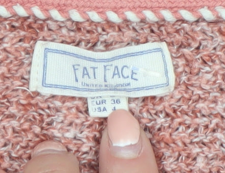 Fat Face Women’s Pink Knit Crew Neck Pullover Jumper Size 8