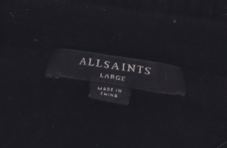 AllSaints Women's Black Wool Cashmere V-Neck Cardigan Size L