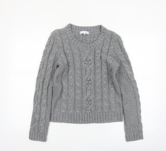 RJR.John Rocha Women’s Grey Cable Knit Jumper Size 10