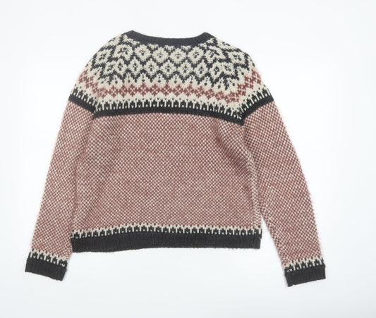 Marks and Spencer Women Multicoloured Fair Isle Knit Jumper Size 14