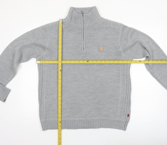 Pierre Cardin Men's Grey 1/2 Zip Knit Jumper M
