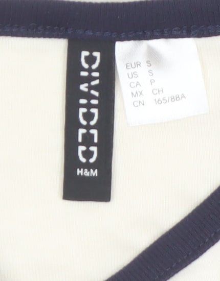H&M Divided Women's Multicoloured Cropped Long Sleeve T-Shirt Size S