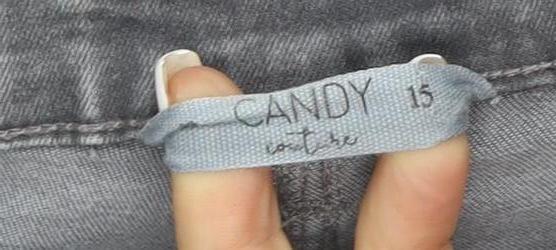 Candy Couture Girls Grey Ripped Skinny Jeans 15 Years Stretch Denim