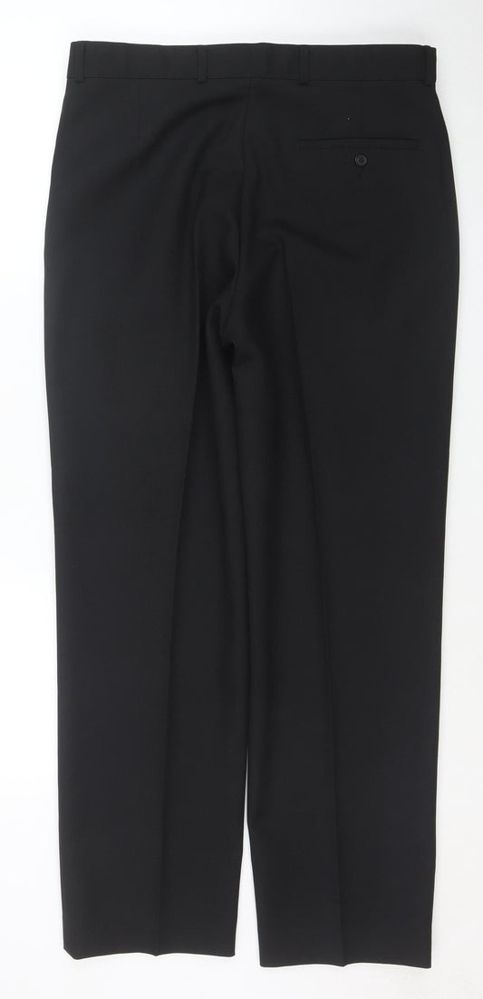 Jack Reid Black Women's 16 Dress Pants 34W 31L Polyester Trousers