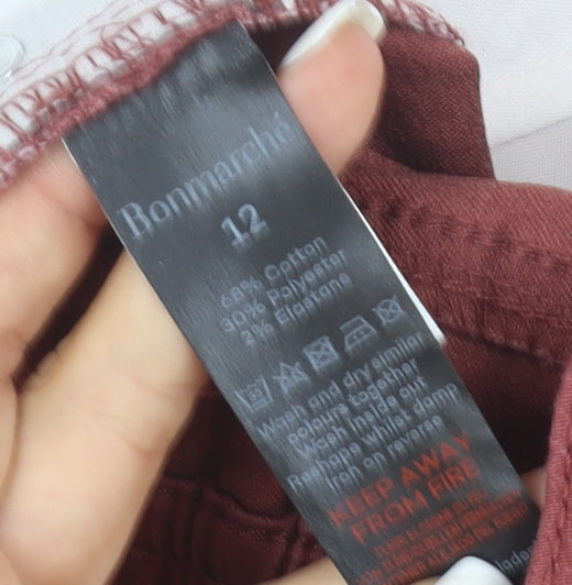 Bonmarche Women’s Brown Straight Jeans Size 12 Elastic Waist