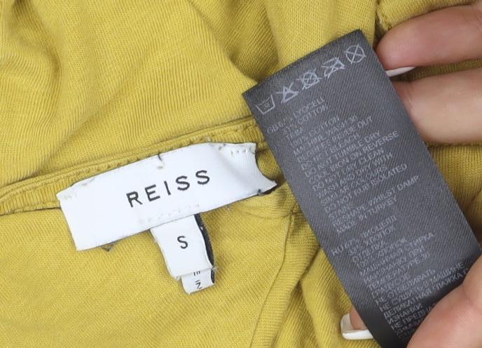 Reiss Women's Yellow Cotton Elastane Tunic Blouse Size S