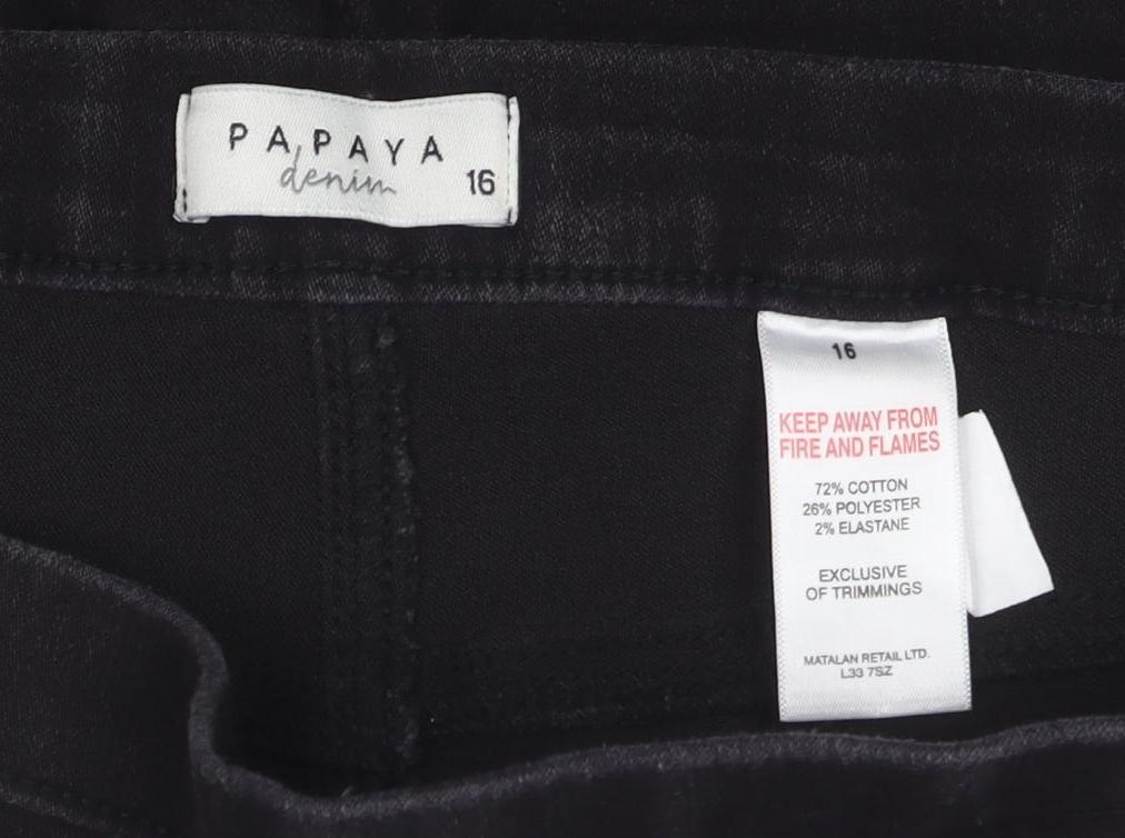 Papaya Denim Womens Black Size 16 Bermuda Shorts Stretch Cotton Blend