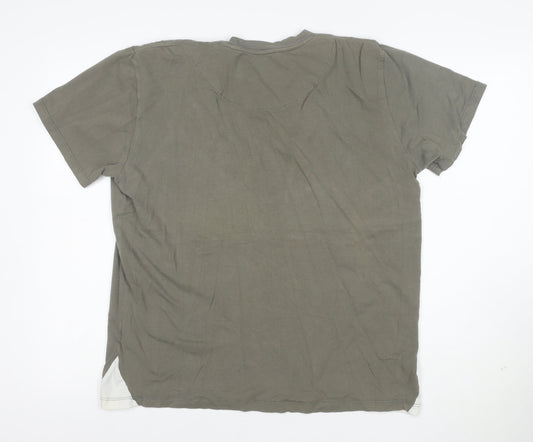 BAM Men's Khaki Bamboo Cotton Crew Neck Short Sleeve T-Shirt XL