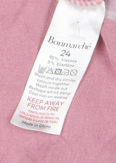 Bonmarche Women's Pink Sleeveless Collared Button-Up Top Size 24