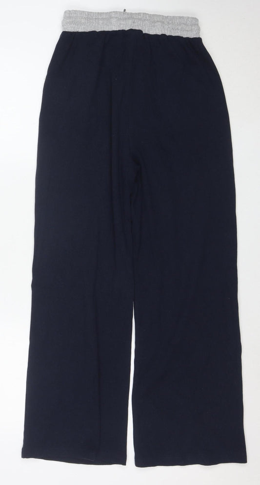 Pink Vanilla Womens Blue Jogger Trousers Size M Elastic Waist Cotton