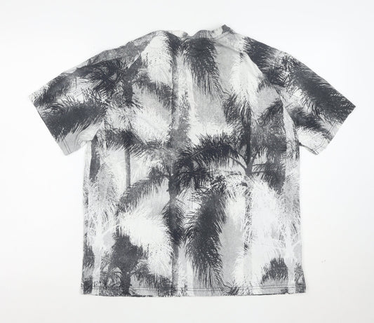 J.Lindeberg Men's Multicoloured Palm Print Cotton T-Shirt L