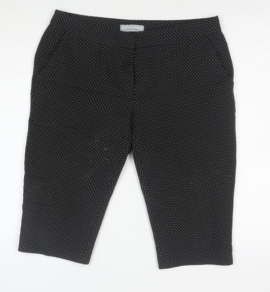 Dorothy Perkins Women's Black Polka Dot Cropped Trousers UK 12