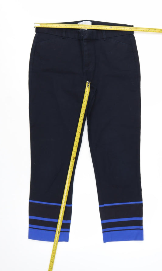 Gap Women's Blue Slim Cropped Cotton Stretch Trousers Size 10