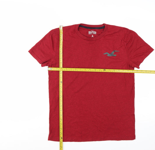 Hollister Men's Red Crew Neck Cotton T-Shirt Size Small