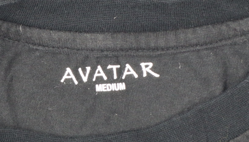 Avatar Black Graphic T-Shirt Men Medium Classic Fit Cotton Short Sleeve