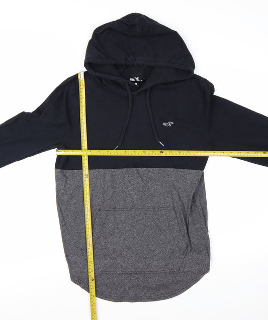 Hollister Men’s Black Pullover Hoodie Size S Regular Fit Cotton