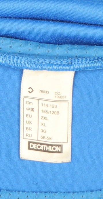 Quechua Men Blue 2XL Hiking Activewear T-Shirt Lightweight Quick Dry