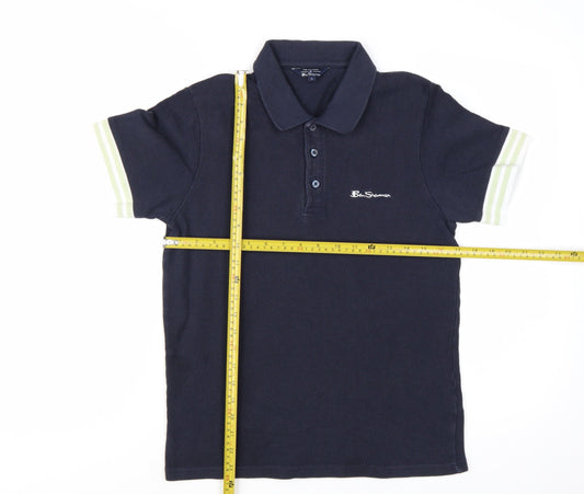 Ben Sherman Men's Blue Polo Shirt Size S 100% Cotton Casual Top