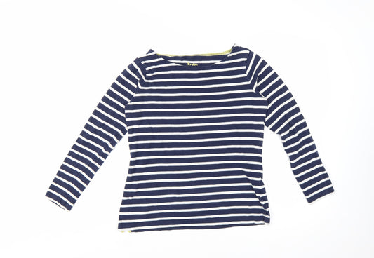 Boden Women Blue Striped Long Sleeve Cotton T-Shirt UK 10
