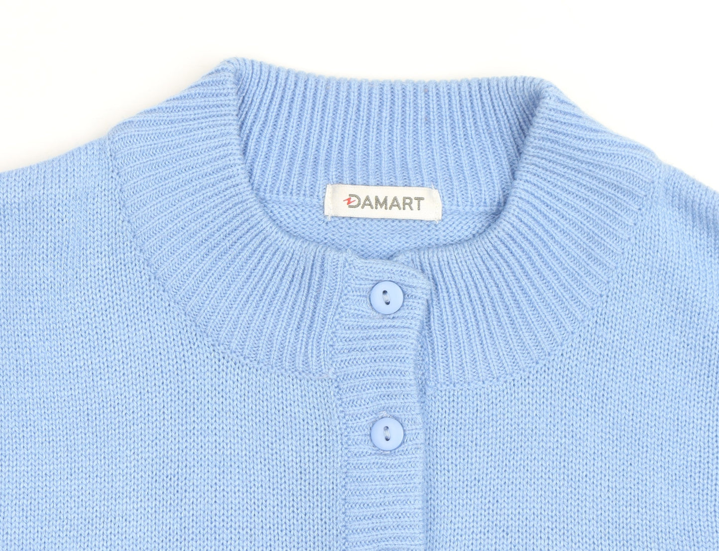 Damart Women Blue Henley Jumper Size 14/16 Acrylic Knit