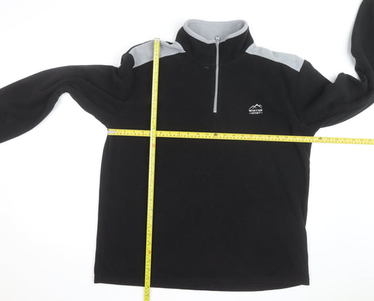 Atlas For Men Black Fleece 1/4 Zip Pullover Sweatshirt Size L