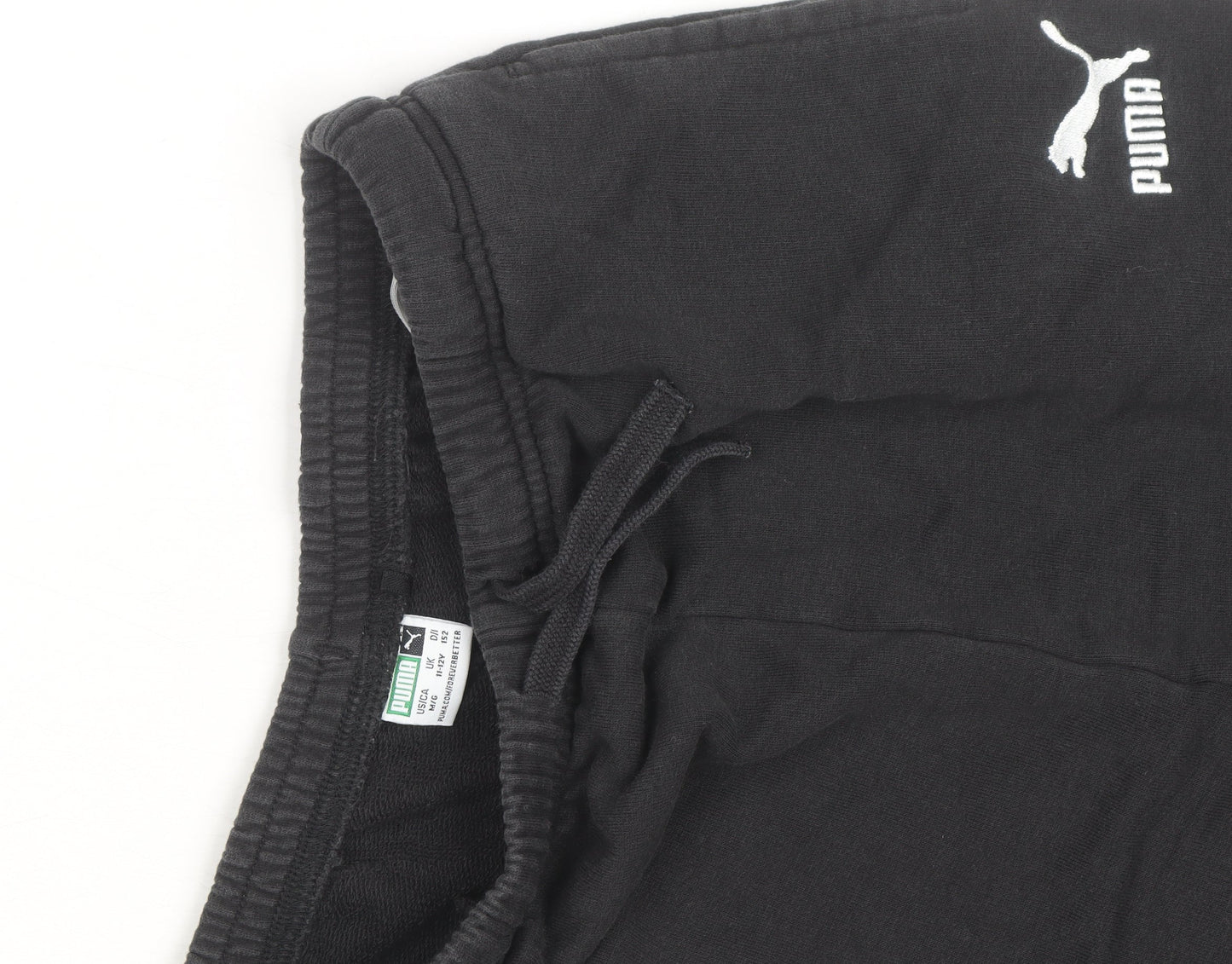 Puma Boys Black Sweatpants 8 Years Regular Fit Fleece Activewear Trousers