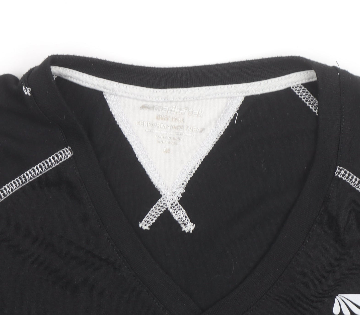 Trailtek Men's Black Short Sleeve V-Neck Sports T-Shirt Size M
